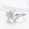 S925 Sterling Silver Ladies Ring Dandelion Love Diamond Ring