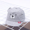 MZ7230 Bear Striped Pattern Soft Brim Caps Baby Cartoon Cotton Hats, Size: 46cm Adjustable(Gray)