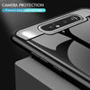 For Galaxy A80 / A90 Texture Gradient Glass Protective Case(Blue)