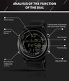 SANDA  411 Multifunctional Wports Watch Male Youth Fashion Model Male Waterproof Student Electronic Watch(Black  White)