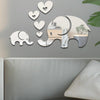 6pcs /Set Acrylic Elephant Mirror Stereo Wall Stickers Home Decoration Soft Mirror(Gold)