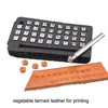36 In 1 Leather English Print Punch Digital Seal Craft Leather Carving Tools, Size: 3.5mm