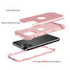 For iPhone 11 Pro Max PC+ Silicone Three-piece Anti-drop Mobile Phone Protective Back Cover(Rose gold)