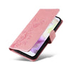 For Samsung Galaxy A36 5G / A56 5G Embossed Butterfly Flowers Leather Phone Case(Rose Gold)