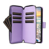 For Samsung Galaxy S23 5G Nine-card Slots Zipper Wallet Bag Leather Phone Case(Purple)