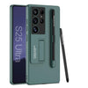 For Samsung Galaxy S25 Ultra 5G GKK Ultra-thin Holder Phone Case with Pen Slots & Stylus Pen(Green)