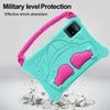 For Samsung Galaxy Tab S9 FE Boxing Series Kickstand EVA Shockproof Tablet Case with Shoulder Strap(Mint Rose Red)