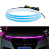 Car LED Streamer Decorative Hood Atmosphere Lights, Style: Monochrome Pink Purple Light(1.8m)