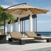 Polyester Parasol Replacement Cloth Round Garden Umbrella Cover, Size: Diameter 2m  6 Ribs(Khaki)