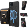 For Samsung Galaxy M32 4G Retro Splitable Magnetic Stand Card Bag Leather Phone Case(Black)