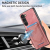 For Samsung Galaxy S25 Ultra 5G Denim Texture Leather Skin Phone Case with Card Slot(Pink)
