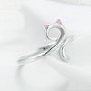 Cat Love Girl Ring S925 Sterling Silver Open Ring