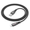 hoco U133 8 Pin to USB-A Braided Fast Charging Data Cable, Length:1.2m(Black)