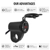 ZH-975B1 Motorcycle Aluminum Alloy Waterproof Mobile Phone Single USB Charger with Red Voltmeter(Black)