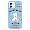 For iPhone 12 Skin Feeling Jelly TPU Hybrid PC Phone Case(Line Dog Blue)