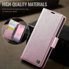 For iPhone 14 AutSpace A11 Side Buckle MagSafe Magnetic RFID Phone Leather Case(Rose Gold)