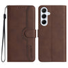 For Samsung Galaxy A26 5G Heart Pattern Skin Feel Leather Phone Case(Brown)