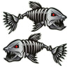 10 PCS Horror Skeleton Shark Fishing Daren Cover Scratch Reflective Waterproof Personality Body Sticker 25*13cm