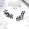 Flowers Zircon Earrings Sterling Silver Female Earrings Simple Earrings, Color:White