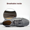 Spring And Summer Men Casual Breathable Peas Shoes Leather Pigskin Lazy Sneakers, Size: 41(Gray)