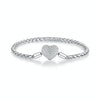 BSB133-19 Sterling Silver S925 White Gold Plated Zircon Heart Sparkling Bracelet