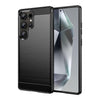 For Samsung Galaxy S25 Ultra 5G Carbon Fiber Brushed Texture TPU Phone Case(Black)