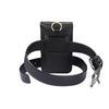 Lambskin Texture Men Phone Universal Double Lattice Waist Bag Leather Case, Size:S(Black)