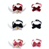 Velvet Bow Collar for Cats, Dogs & Rabbits (S, 17-30cm, Bean Paste)