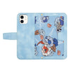 For iPhone 12 mini Floral Pattern Leather Phone Case with Lanyard(Light Blue)