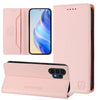For Samsung Galaxy A13 5G / 4G RC01 Dual-Folded Magnetic Suction RFID Leather Phone Case(Pink)