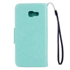 For Galaxy A3 (2017) / A320 Butterflies Love Flowers Embossing Horizontal Flip Leather Case with Holder & Card Slots & Wallet & Lanyard(Green)