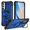 For Samsung Galaxy A34 Lens Holder MagSafe Phone Case(Blue)