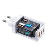 USAMS US-CC180 65W ACC Three Ports GaN Charger, EU Plug(White)