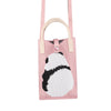 Panda Knitted Mini Crossbody Phone Bag For 6.9 inch and Below Phones(Pink)