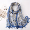 180 X 85cm  Women Cotton And Linen Scarf Retro Splicing Bohemian Printed Silk Shawl SL2003-009