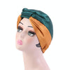 TJM-433 Double Layer Elastic Headscarf Hat Silk Night Cap Hair Care Cap Chemotherapy Hat, Size:  M (56-58cm)(Green Khaki)