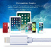 3A Woven Style Metal Head 8 Pin to USB Charge Data Cable, Cable Length: 2m(Silver)