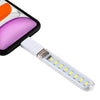 8LEDs 5V 200LM USB LED Book Light Portable Night Light, with 8 Pin Adapter(White Light)