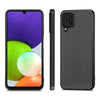 For Samsung Galaxy A22 4G Carbon Fiber Texture Leather Back Cover Phone Case(Black)