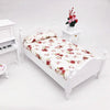 1:12 Mini House Toy Simulation Bedroom White Single Bed(White)