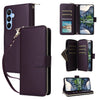For Samsung Galaxy A15 Nine-card Slots Zipper Wallet Bag Leather Phone Case(Dark Purple)