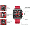 Curren 8442 Sport Six-Hand Silicone Strap Men Quartz Watch, Color: Rose Shell Blue