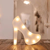 LED Creative Night Light Holiday Decoration Light, Style:White High Heels(Warm White Light)