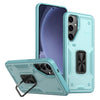 For Samsung Galaxy S25 5G Ring Holder PC Hybrid TPU Phone Case(Blue)