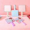 Simple Handheld HD Cosmetic Mirror Portable Handle Mirror, Style: Round White