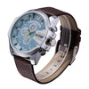 CAGARNY 6839 Irregular Large Dial Leather Band Quartz Sports Watch For Men(Silver Blue Brown)