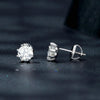 MSE008 S925 Sterling Silver Moissanite White Gold Plated Simple Elegant Earrings