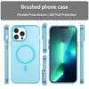 For iPhone 12 Pro Max MagSafe Frosted Translucent TPU + PC Full Coverage Phone Case(Blue)