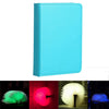 Foldable Pages RGB + Warm White Light Book Shape LED Light , Creative Portable USB Charging Big Size Night Light(Blue)