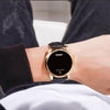 SKMEI 1684 Touch Screen Simple Leather Strap Men Watch, Color: Rose Gold